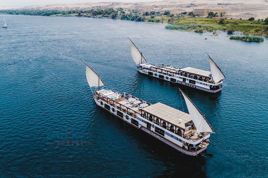 wind-powered Nile Dahabiya boat